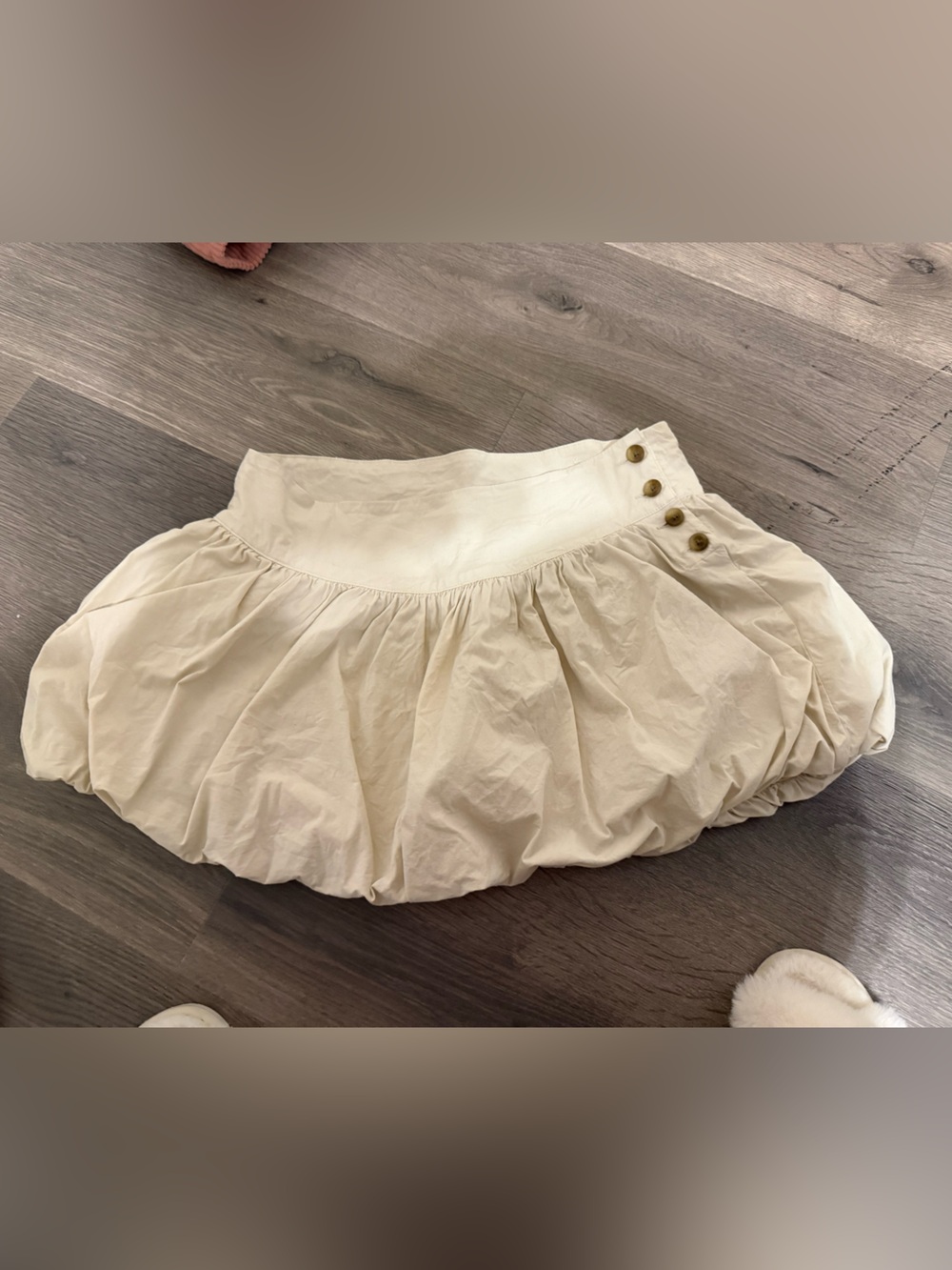 American Eagle Outfitters Cream Mini Skort with Button Detail